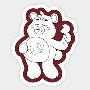 care bears eat meat Sticker